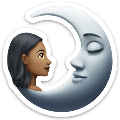 moon and female sticker