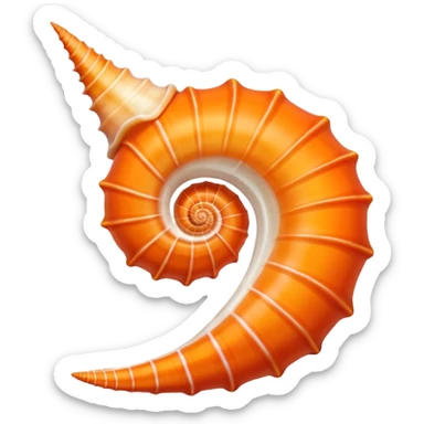 Vibrant orange and white conche sea shell sticker