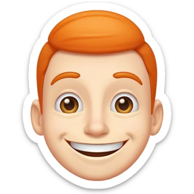 Smiling goofy face sticker