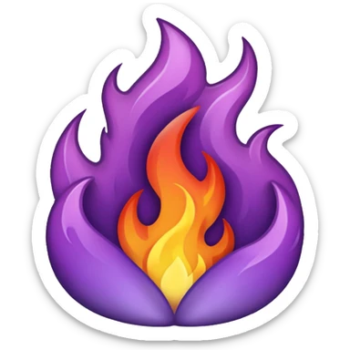 plain purple fire sticker