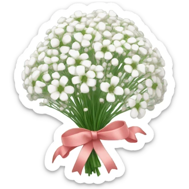baby breath flower with ribbon sticker