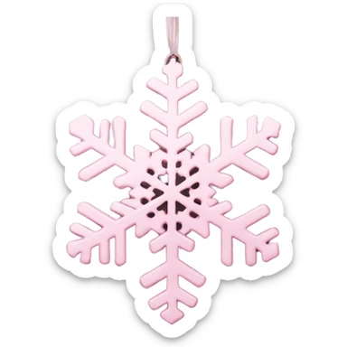pale pink snowflake ornament sticker