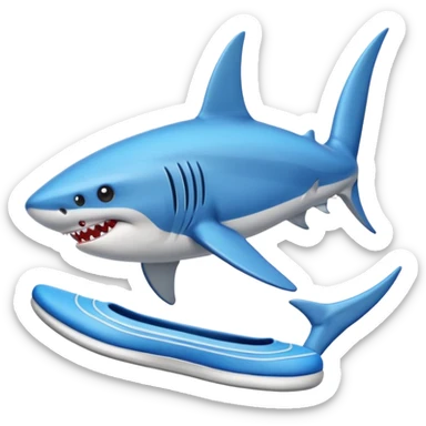 Tiburón con zapatillas azules sticker