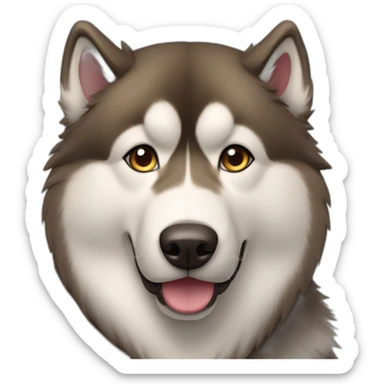 Brown Alaskin malamute sticker