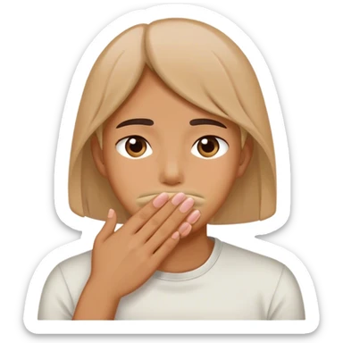 Blushing while covering mouth sticker