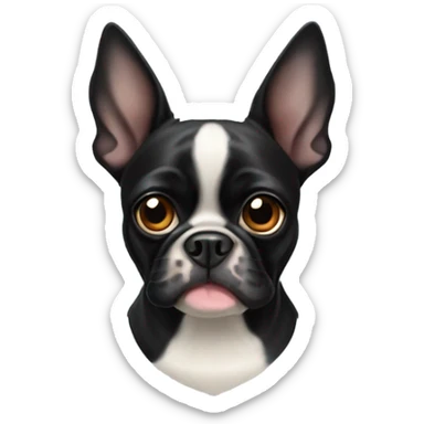 Black Boston terrier and pug mixed breed sticker