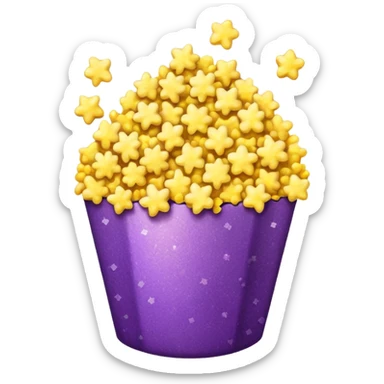 Glitter purple and yellow popcorn  sticker