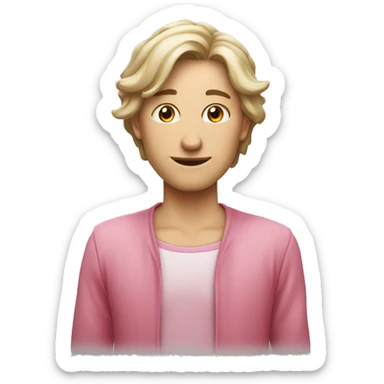 розовое сердечко в виде мини пига sticker