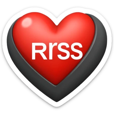 A heart in black nd grey with white mixed, with a word inside as 'RS' in Stylish font with colour white sticker