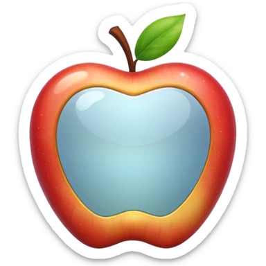 mirror emoji style apple sticker
