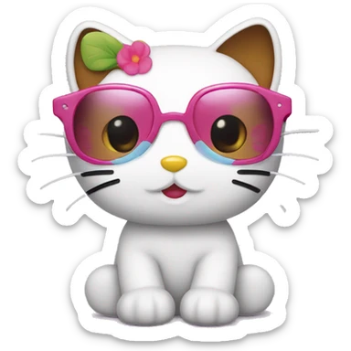 Hello kitty con lentes sticker