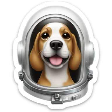 a dog wearing an astronaut helmet  sticker