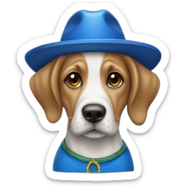 cachorro com chapéu do nordeste brasileiro igual de luiz gonzada com uma blusa azul sticker