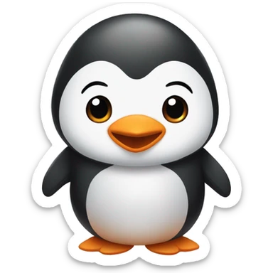 cute penguin with a brown bow on head sticker