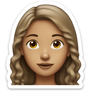 light tan girl with jellyfish medium brown hair and light brown eyes sticker