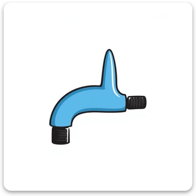 Hand-drawn blue VO2 max test mouthpiece with valve, simple fitness lab equipment sticker