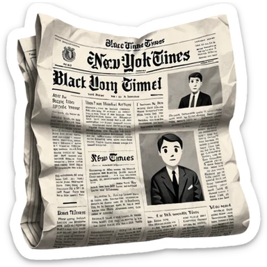 generate realistic detailed news paper NY sticker