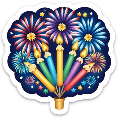 Firework display with HAPPY BIRTHDAY LUKE sticker