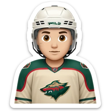 Minnesota Wild ice hockey full player with gear  sticker