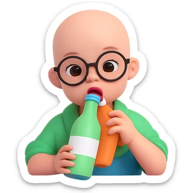 Add eyeglasses to the baby in the image, keep the background transparent. sticker