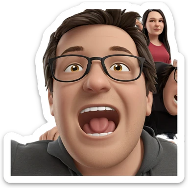 boys with glasses and smiles sticker