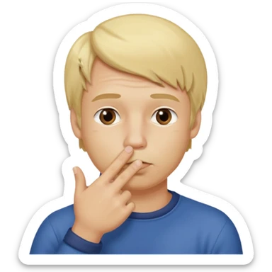 Generate a Dutchman holding his finger to his mouth. Like a secret. PNG on a transparent background. sticker