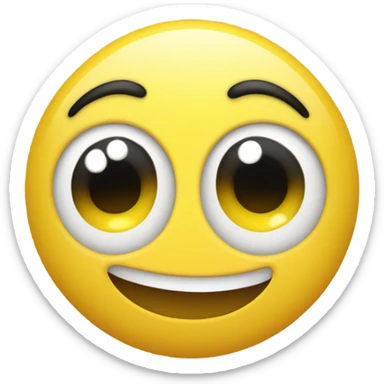 Round yellow smiley with long eye lashes sticker