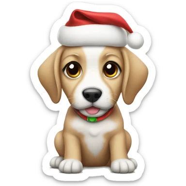 christmas puppy sticker