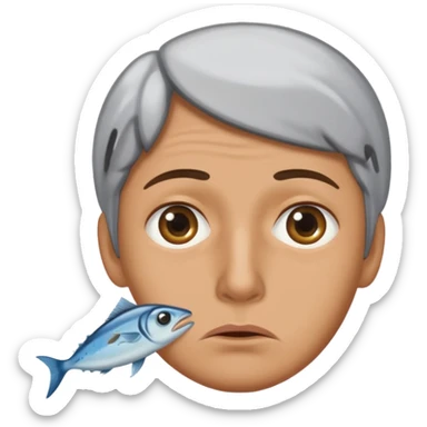 una persona con cara de anchoa preocupado con cara de anchoa el pez anchoa sticker