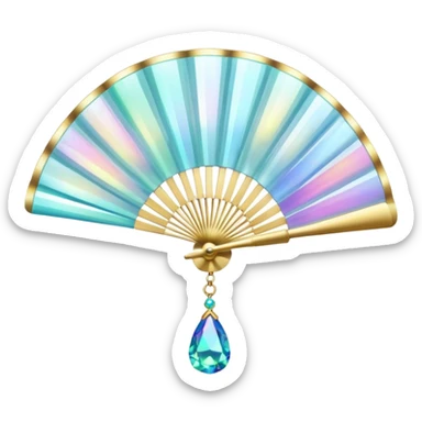 gem fan with gem accessories sticker