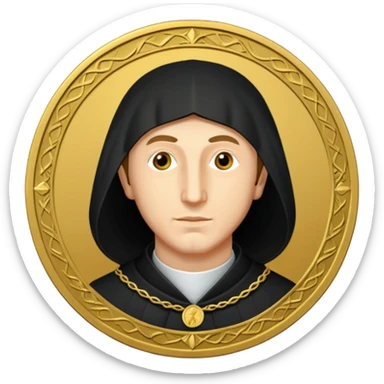 Create me a startup logo for an accounting startup inspired by Luca Pascioli the father of accounting sticker