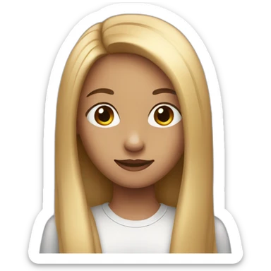 girl who look like sqirl with long straight hair and dark eyes sticker