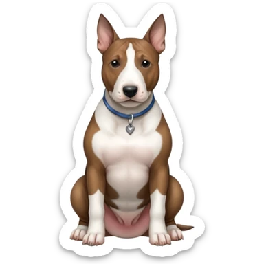 brindle english bull terrier sitting down sticker