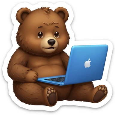 bear emoji playing and chilling pc cozy sticker