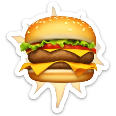 Cheeseburger on fire  sticker