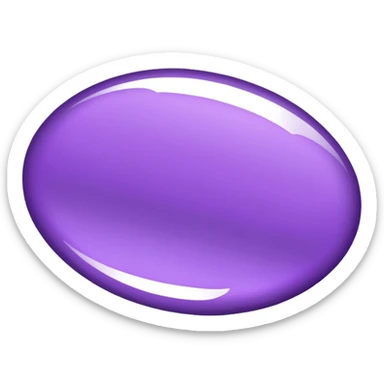 metallic purple oval shape sticker