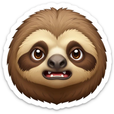 Perezoso con cara de enojado sticker