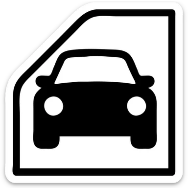 modern solid minimalistic icon of a car covered with a transparent film sticker