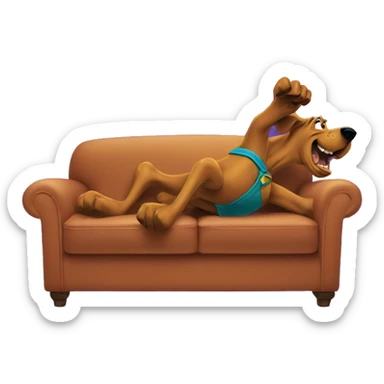 Scooby doo falling over couch sticker