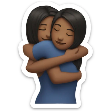 two girls hugging each other sticker