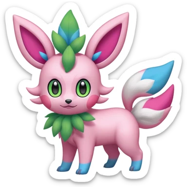Shaymin-Bayleaf-Sylveon-Umbreon-fusion-Pokémon-hybrid-creature  sticker