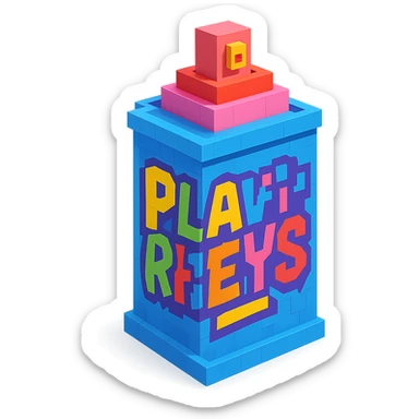 spray paint can with graffiti "PLAVLEYS" sticker