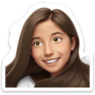smiling girl with long hair sticker