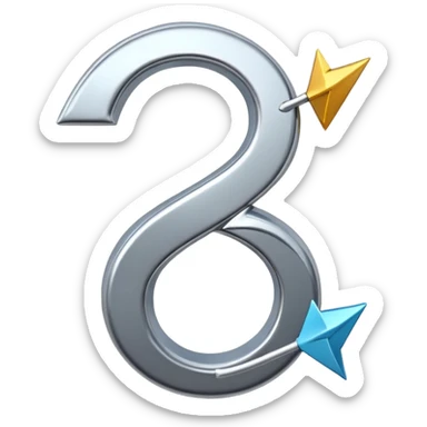 the letter “G” spiralling outwards into infinity with an arrow sticker