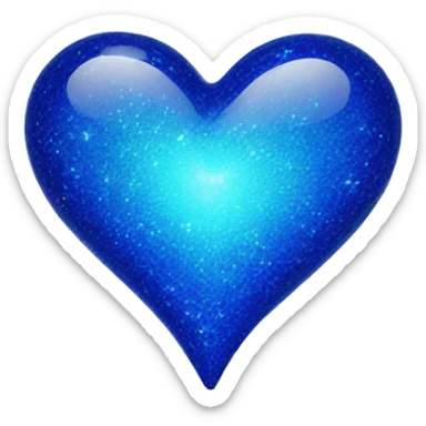 Deep blue sparkling love heart sticker