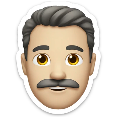 white man with dark hair and moustache  sticker