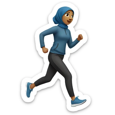 Muslim girl jogging  sticker