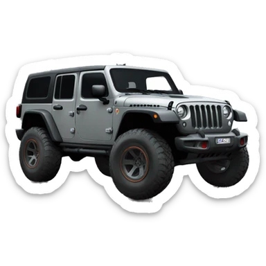 Jeep rubicon grey with a dragon  sticker
