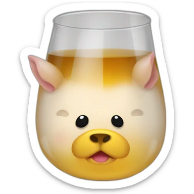 un puerco sirviendo licor sticker