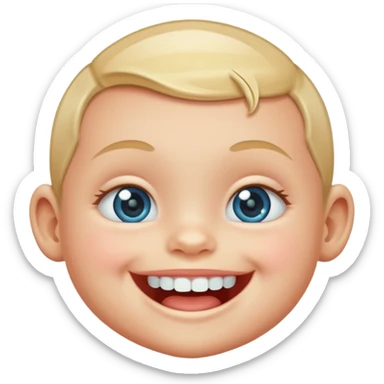 a smiling baby with teeth made of diamonds sticker